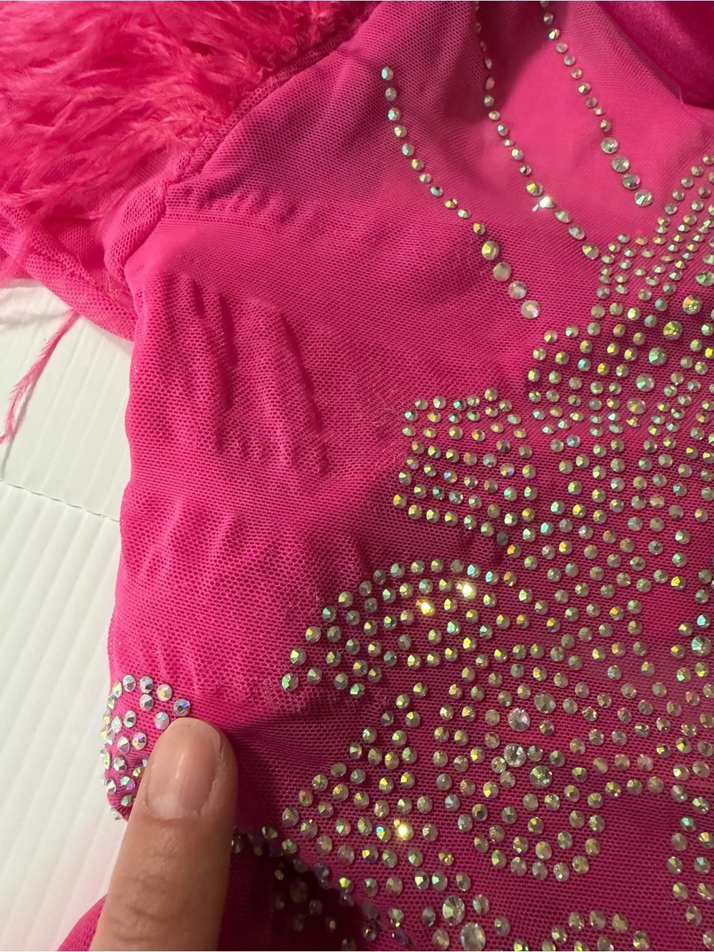 Revolution Tenth House Dance Leotard costume EMINENT TH23111 hot pink feather MC